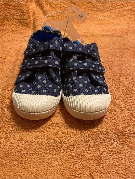 Cat & Jack Other - Cat&jack B'gosh Navy Polka Dot Velcro Sneakers